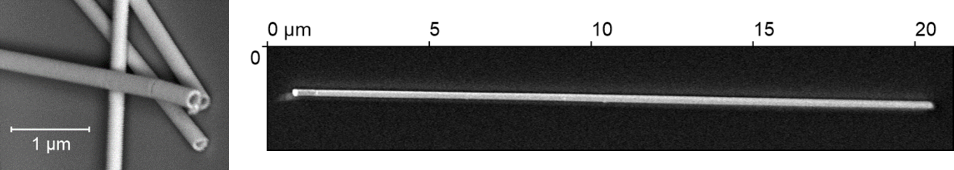 CoNiB magnetic nanotubes - Scanning electron microscopy images